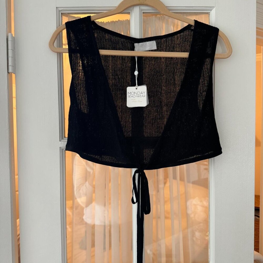 Monday Swimwear Black Crochet Beach Coverup — New With Tags